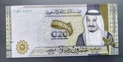 UNC SAUDSKÁ ARÁBIE 20 Riyals 2020, pamětní bankovka setkání G20