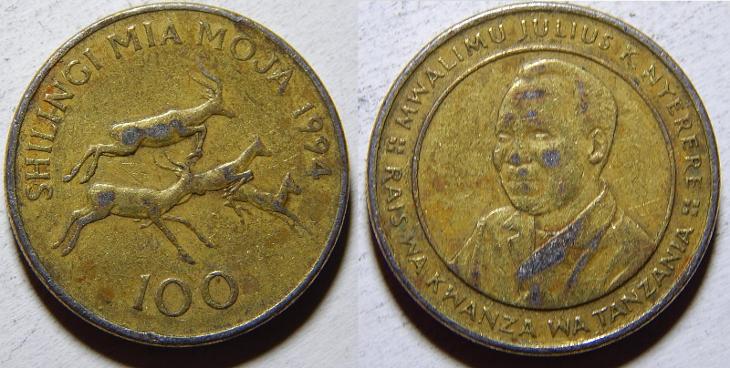 Tanzania 100 Shilingi 1994 VF č33832 - Sběratelství