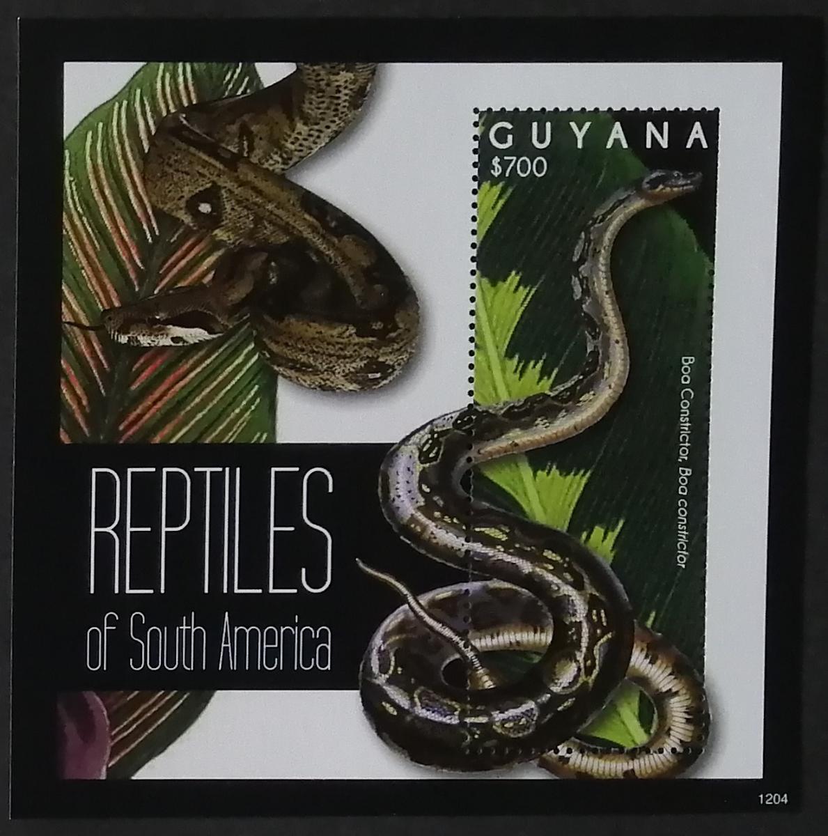 Guyana 2012 Bl.849 7,5€ Plazy Južnej Ameriky, hady - Tematické známky