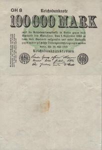 Německo 100 000 Mark; 23.06.1923; VF; Pick#91b