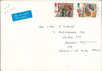 17B1374 Letecký dopis Irsko - Belfast