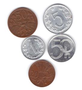 Různé mince