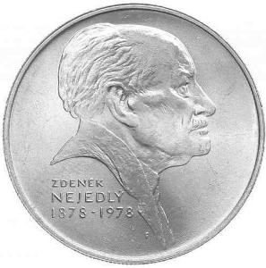 Vzácná stříbrná 50 Kčs mince 1978 Zdeněk Nejedlý, perfektní stav Ag13g