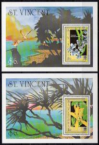 St.Vincent-Orchideje 1990**  Mi.Bl.106-107 / 16 €