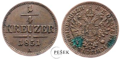 🔥 (Z1249) František Josef I., 1/4 Krejcar 1851 A
