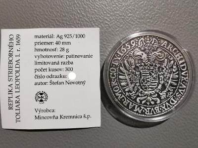 Číslovaný TOLAR LEOPOLDA I. 1659/2015, jen 300 ks, Kremnica