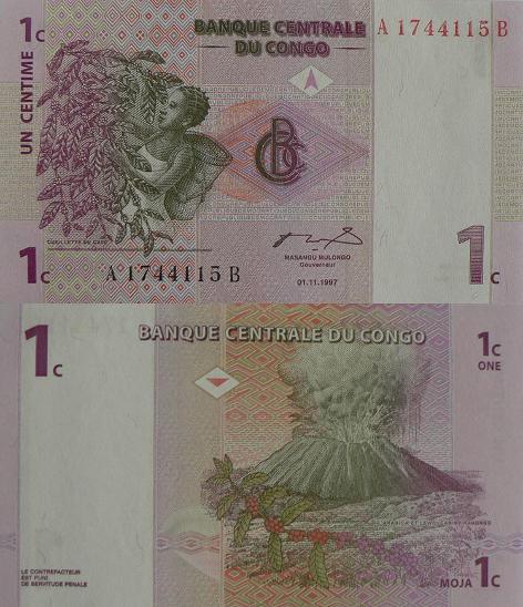 Kongo 1 centime P80  UNC - Bankovky Afrika