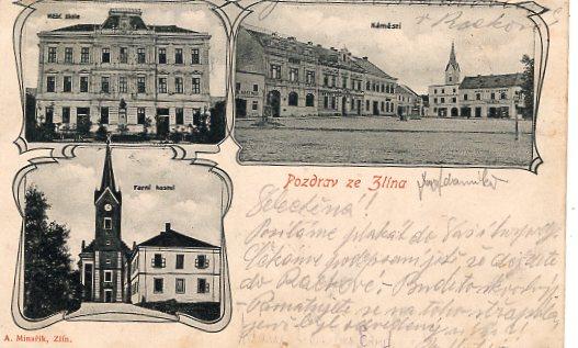 ZLÍN DA A.MINAŘÍK ZLÍN 1903 - Pohlednice místopis