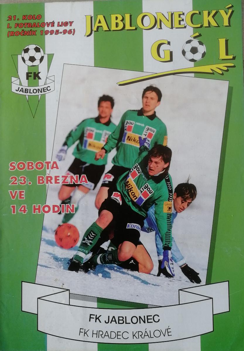 fotbalový program FK Jablonec - FK Hradec Králové (1996) - Sběratelství