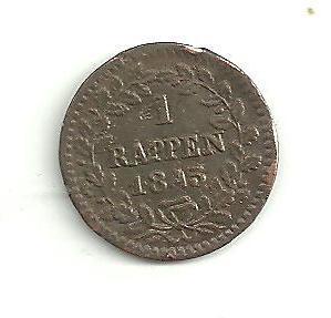 1 Rappen  Švýcarsko Luzern 1843