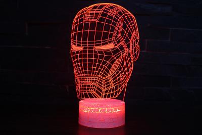 Iron Man - LED lampa 3D s dálkovým ovladačem, různé barvy Avengers
