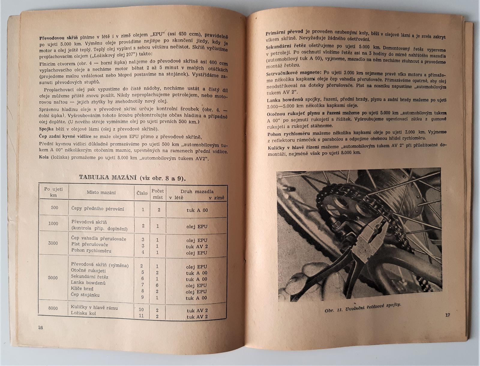 Moped Jawa typ 551 - popis a návod (1959) - Motoristická literatura