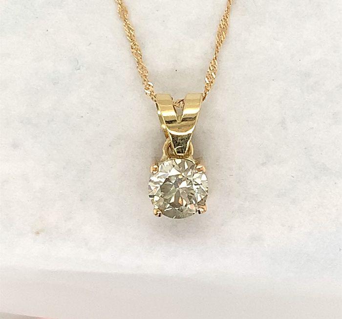 Luxusní 18k náhrdelník s diamantem - 1,36ct - certifikát + posudek! - Šperky
