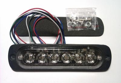 LED stroboskop, maják - 6 LED SMD 3030, synchronizace, oranžové