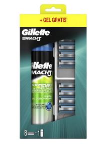 Gillette Mach3 hlavice k holícímu strojku 8 ks + Sensitive gel