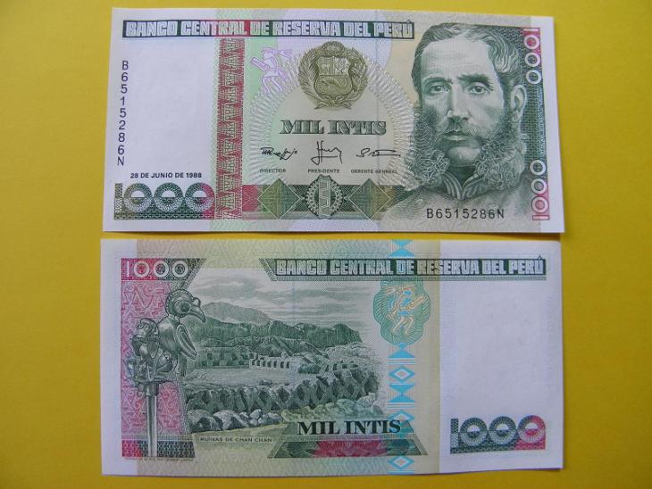 1.000 Intis 28.6.1988 Peru -  P136b - UNC -  /S4/ - Bankovky Amerika