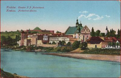 Krakow (Krakau) * řeka, klášter, část města, razítko * Polsko * Z191