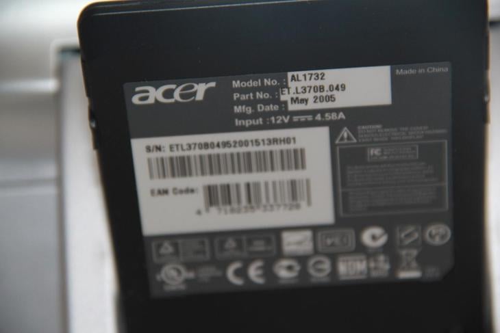 P. F. LCD Monitor Acer - AL1732