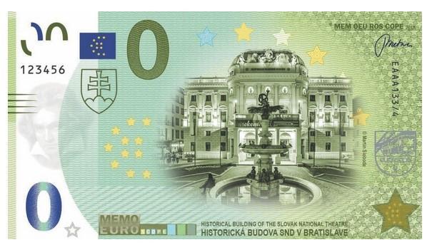 Memoeuro suvenírová bankovka 0 Euro 2021 Divadlo Bratislava - Sběratelství