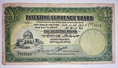 Izrael Israel Palestina - Palestinská libra - 1939 - Pound - Rarita !