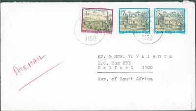 13B1141 Letecký dopis Vídeň - Belfast, Jižní Afrika