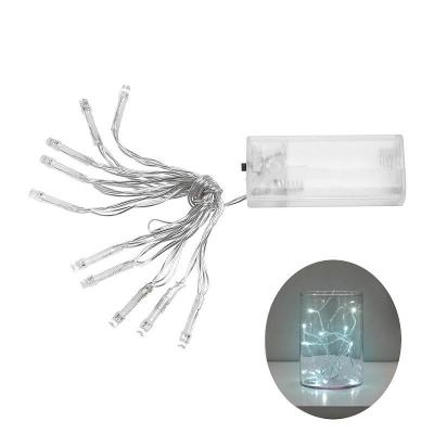 Řetěz na baterie 10 LED rampouch lampičky studené bílé 0557