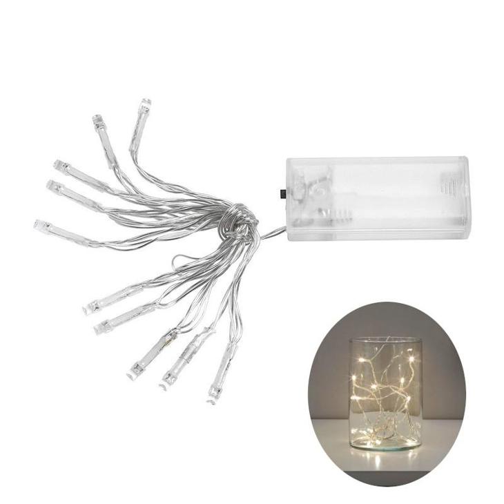 Řetěz na baterie 10 LED rampouch lampičky teplé bílé 0313 - Dům a zahrada