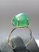 RHODIOVANÝ prsten s kamenem zelený CHALCEDON - NOVÝ, dárková krabička - Šperky