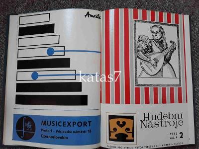 Hudební nástroje časopis ročník 72 Rare !!! B. Zachař , Gattch