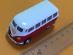 1962 Volkswagen Bus červená/biela - 1/64 6,5 cm Kinsmart + pull back - Modely automobilov