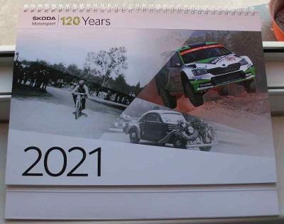 Velký nástěný Kalendář 2021 Škoda 120 Motorsport  , nový nerozbalený 
