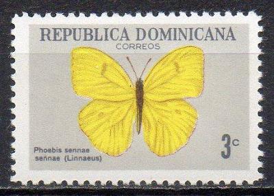 Dominikánská Republika-Motýli 1966* Mi.870 / 2 €