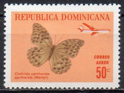 Dominikánská Republika-Motýli 1966* Mi.874 / 10 €