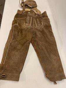 Dětské kožené kalhoty, kraťasy Lederhose, vel. 134-140