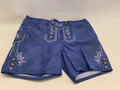 Dámské modré kožené kalhoty, kraťasy Lederhose, vel. 42