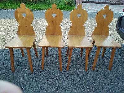 Set 4 selských židlí