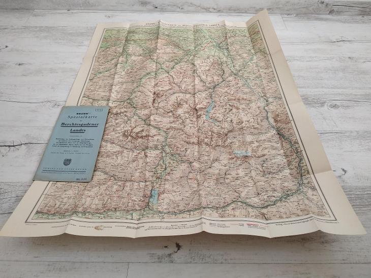 Válka Stará mapa Válka Rakousko Hitler Berchtesgaden Brno Speciálka - Vojenské sběratelské předměty