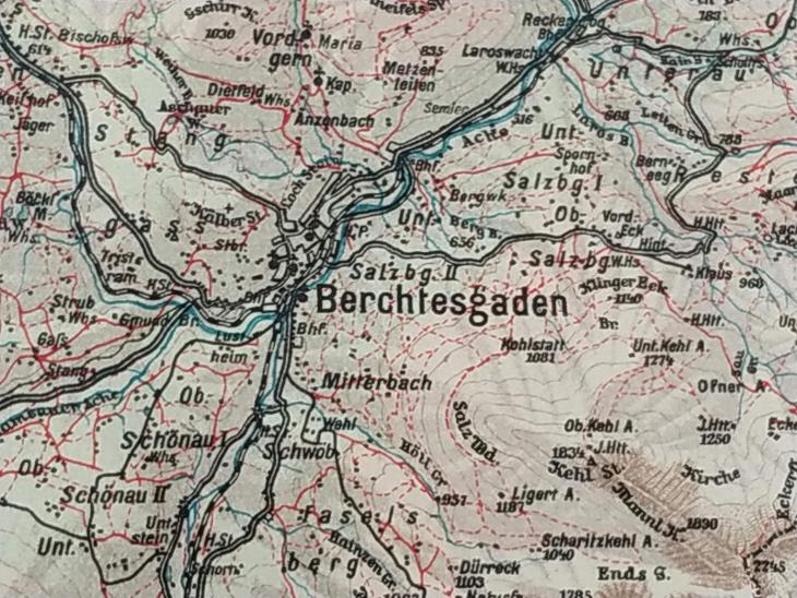 Válka Stará mapa Válka Rakousko Hitler Berchtesgaden Brno Speciálka - Vojenské sběratelské předměty