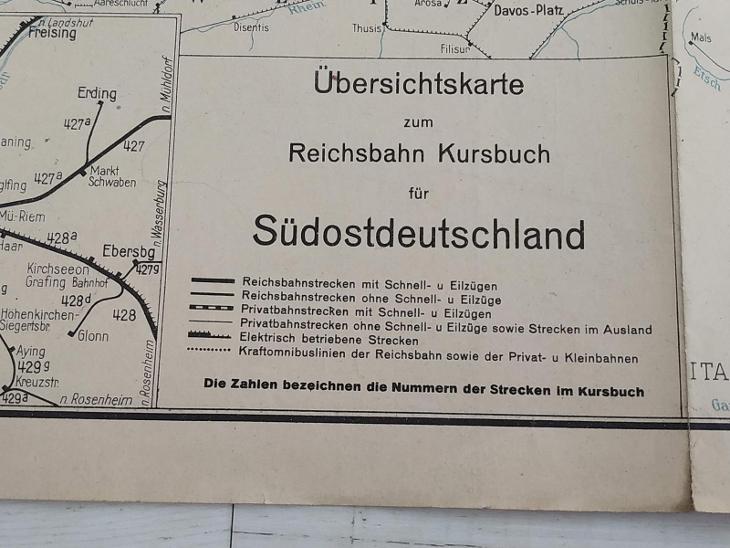 Válka Stará Mapa Železnice vlak Protektorát Speciálka Doprava  - Vojenské sběratelské předměty