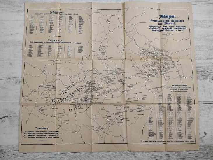 Stará Mapa Speciálka Doprava Obchod Koloniál Včela Reklama Maso 