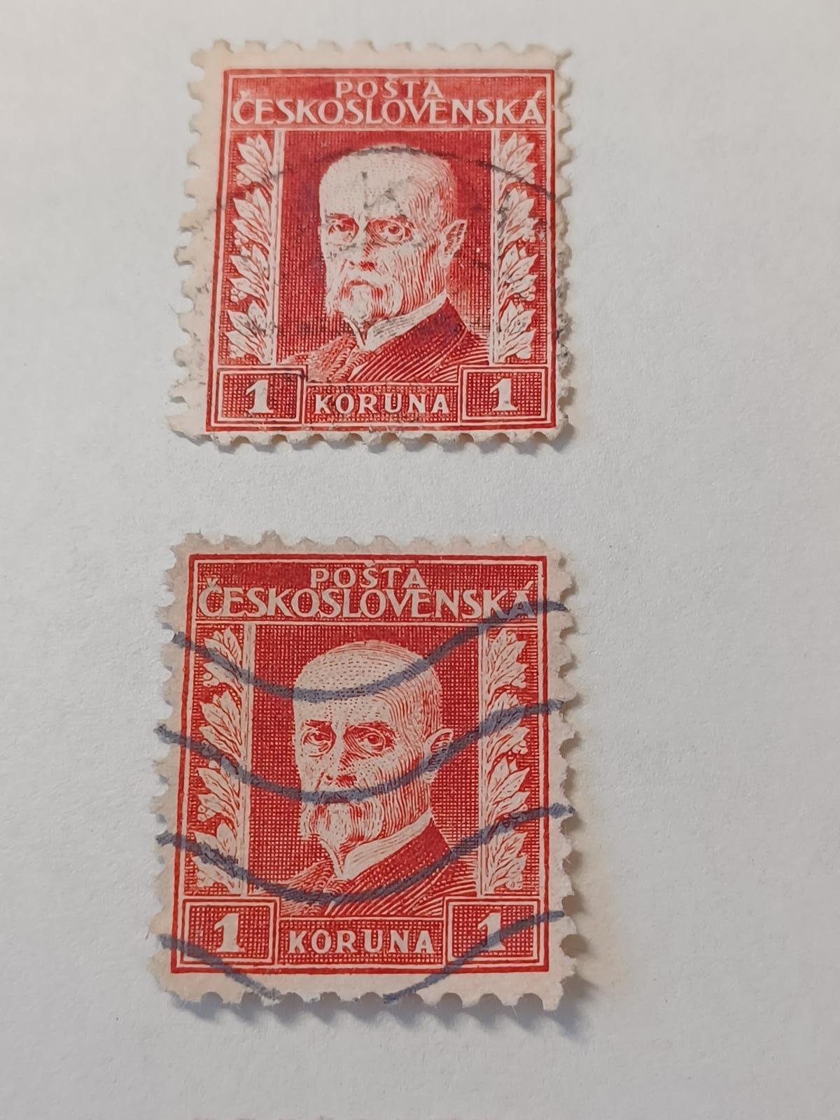 poštovní známky - Masaryk 208  1 koruna  5 ks - Známky Československo + ČR 1918-1939