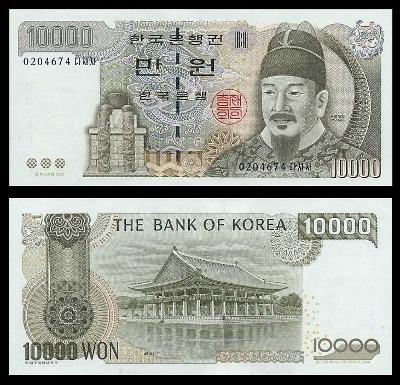 JIŽNÍ KOREA 10000 Won 2000 P-52 UNC