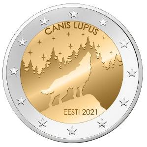 2 euro sběratelské Estonsko 2021 Vlk UNC