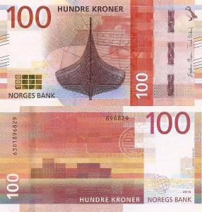NORSKO 100 Kronor 2016 P-54 UNC