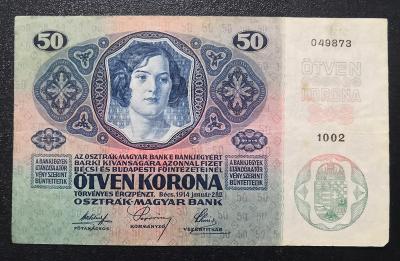 50 korun 1914,krasna,bez pretisku