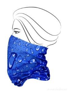 Multifunkční šátek, modrý s bublinkami