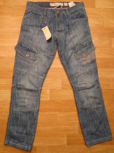 05-Pánské kapsáčové džíny Crosshatch/v.32S/M/41cm/98cm