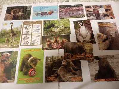 30. 10. - Kartičkové kalendáříky - 15x ZOO, zvířata, medvěd, kozoroh