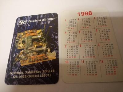 30. 10. - Kartičkové kalendáříky - 2x tiskárna Kirchner (stejné)