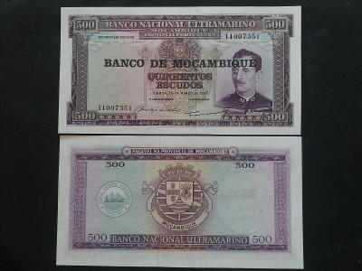 500 ESCUDOS - MOZAMBIK 1967 - PŘETISK - Afrika - UNC !!!.